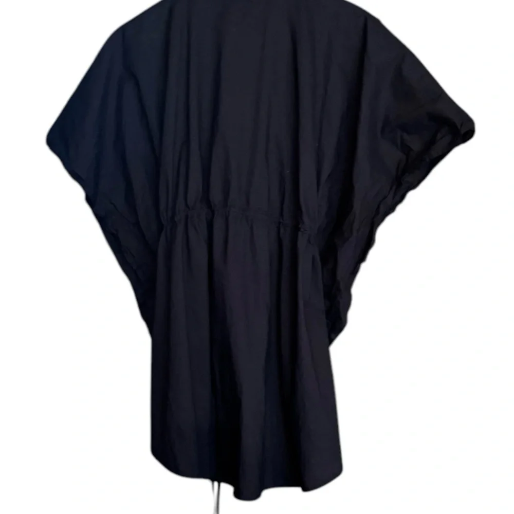 El Corte Ingles Black Cover Up with Embellishment Neckline Cotton OS - Picture 3 of 8